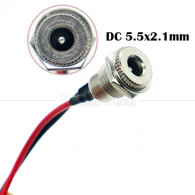 10cm 18AWG 5A Panel Mount DC 099 Vrouwelijke stopcontact 5.5x2.1mm 2.5mm Metalen draadverbinding om open te maken 2