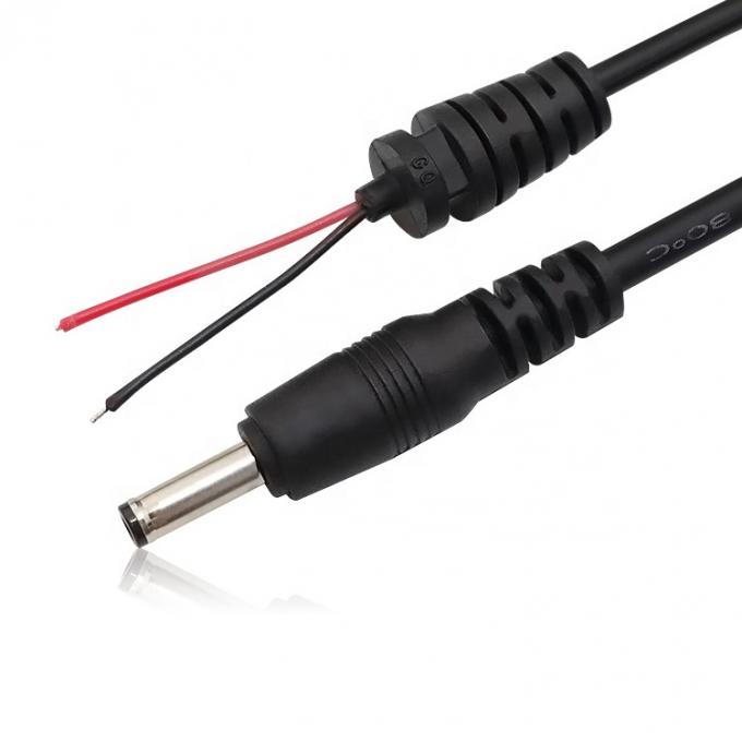CUSTOM DC Barrel Jack Man 2.1X5.5mm tot Stripped Tined Wire Pigtail Bare End Cable met SR Grommet 5