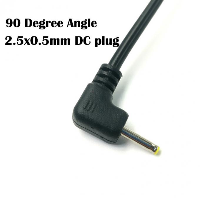 Custom 90 graden hoek DC vat Jack 2.5x0.7mm tot gestript gebrandlood naakte draad eindkabel 2