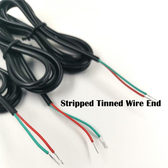 Custom 90 graden hoek DC vat Jack 2.5x0.7mm tot gestript gebrandlood naakte draad eindkabel 3