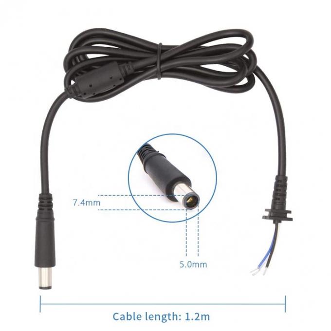 DC 7.4x5.0mm Mannelijk vat Jack tot naakt eind Gelast Open Pigtails Draadverlengkabel voor Laptop Adapter 0