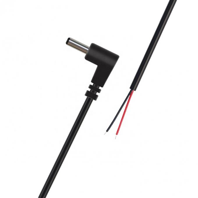 Aanpassing 90 graden hoek DC vat Jack Man 3,5x1,35mm tot gestript gebakken draad Pigtail Bare End Cable 2