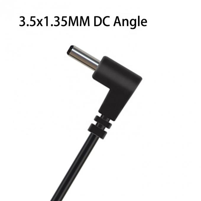 Aanpassing 90 graden hoek DC vat Jack Man 3,5x1,35mm tot gestript gebakken draad Pigtail Bare End Cable 3