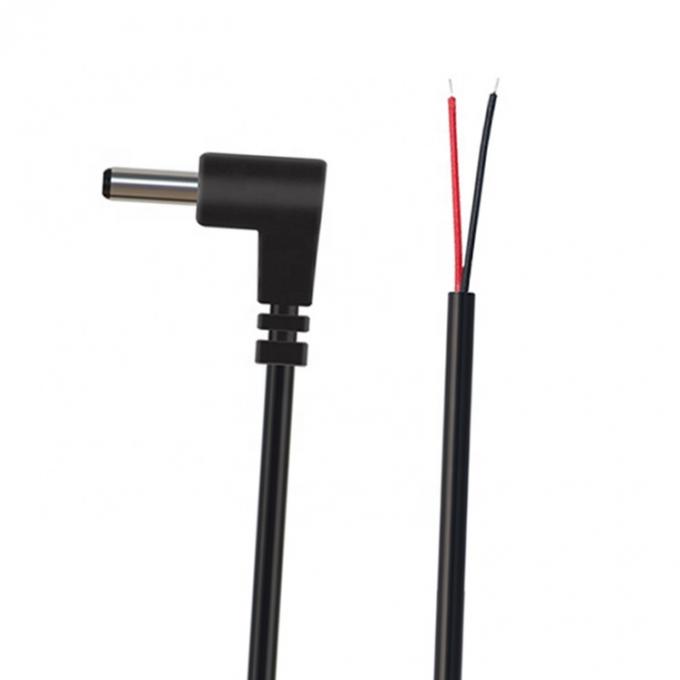 Aanpassing 90 graden hoek DC vat Jack Man 3,5x1,35mm tot gestript gebakken draad Pigtail Bare End Cable 5