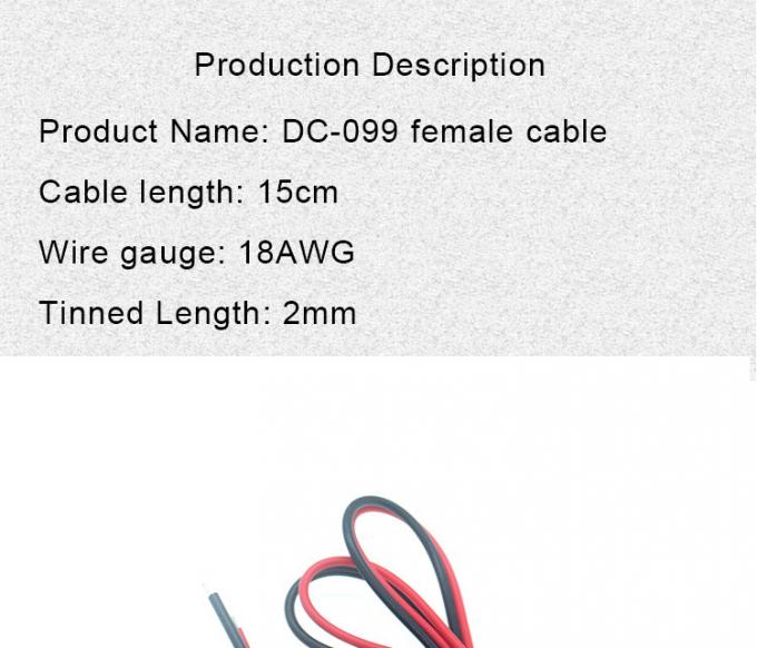 18AWG 10A metalen draad vrouwelijke stopcontact DC099 5.5x2.1mm 5.5x2.5mm Panel Mount Connector Pigtail DC Power Jack Cable 1