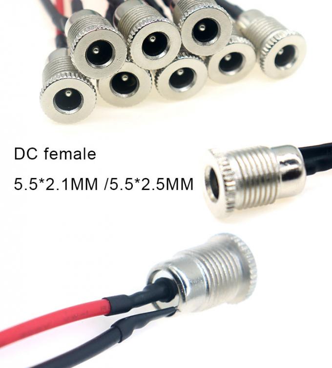 18AWG 10A metalen draad vrouwelijke stopcontact DC099 5.5x2.1mm 5.5x2.5mm Panel Mount Connector Pigtail DC Power Jack Cable 3