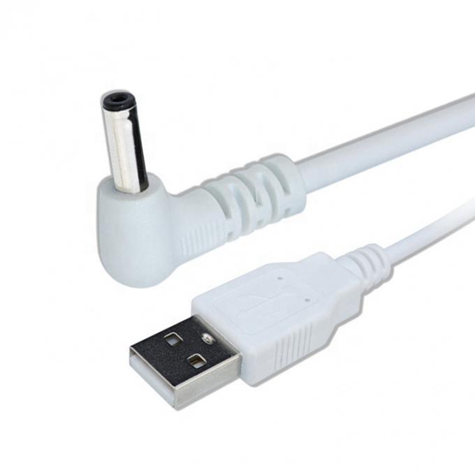Wit Zwart 90 graden hoek 5.5x2.1mm 5.5x2.5mm 1.35x3.5mm USB naar DC stroomkabel 6