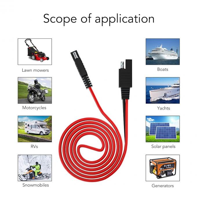 14AWG 2m SAE naar SAE Power Automotive Extension Cable Quick Disconnect Wire Harness SAE connector voor zonnebatterij 4