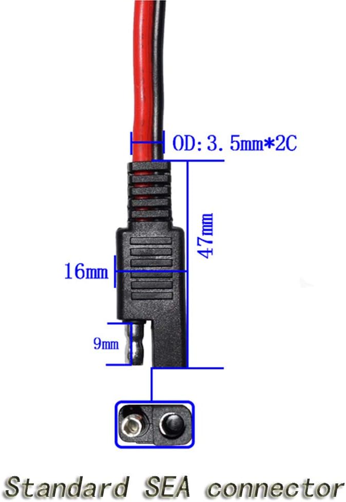 14AWG SAE DC Power Automotive Connector Cable Y Splitter 1 tot 2 SAE Verlengkabel voor RV Caravan Zonnepanelen Batterij opladen 4