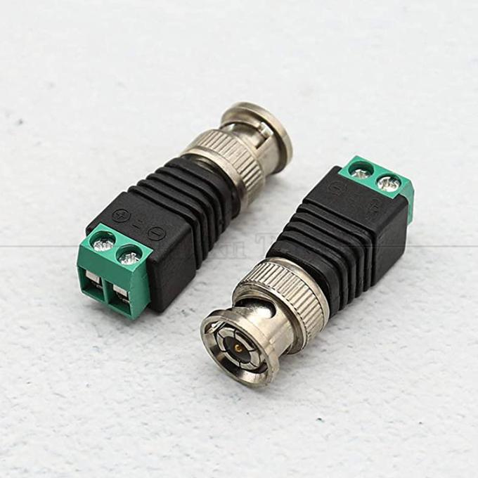2 pin soldeerloze schroefterminal BNC mannelijke vrouwelijke connector stroomadapter voor CCTV camera 3
