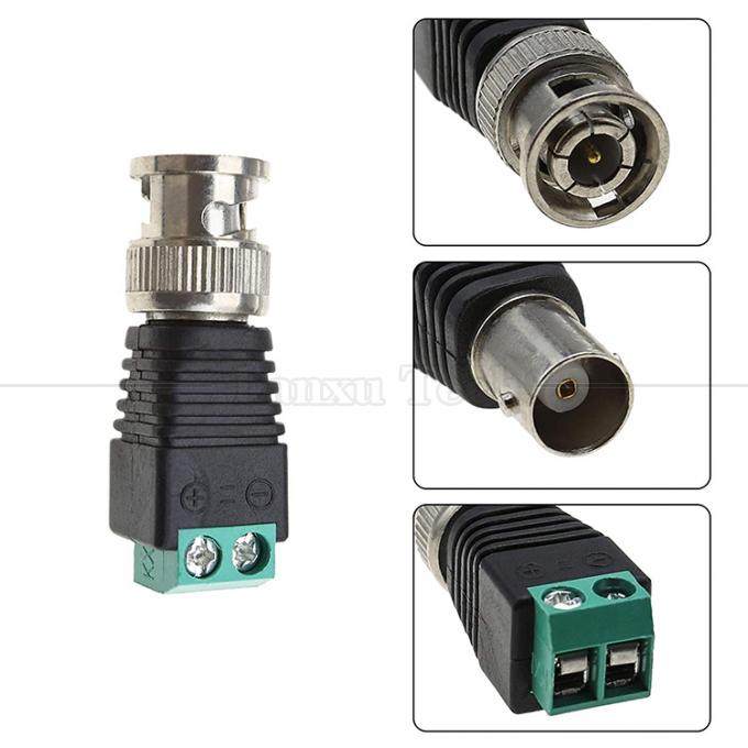2 pin soldeerloze schroefterminal BNC mannelijke vrouwelijke connector stroomadapter voor CCTV camera 0