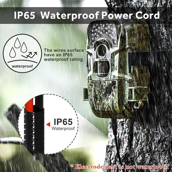 Ratproof Chew Proof Metal Jacket DC 5.5x2.1mm 4.0x1.7mm tot Spade Connector Power Extension Cable voor Trail Cameras 4