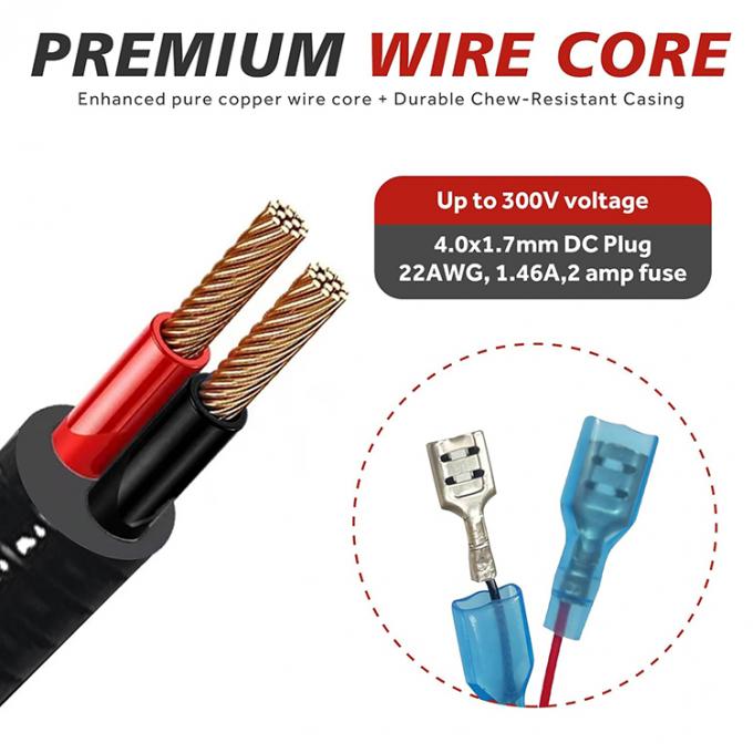 Ratproof Chew Proof Metal Jacket DC 5.5x2.1mm 4.0x1.7mm tot Spade Connector Power Extension Cable voor Trail Cameras 5