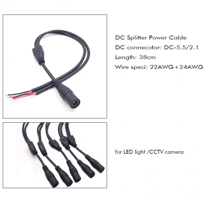 DC Man Vrouwelijk 5.5x2.1mm Jack Splitter Power Extension Cable voor LED Light CCTV Camera 5