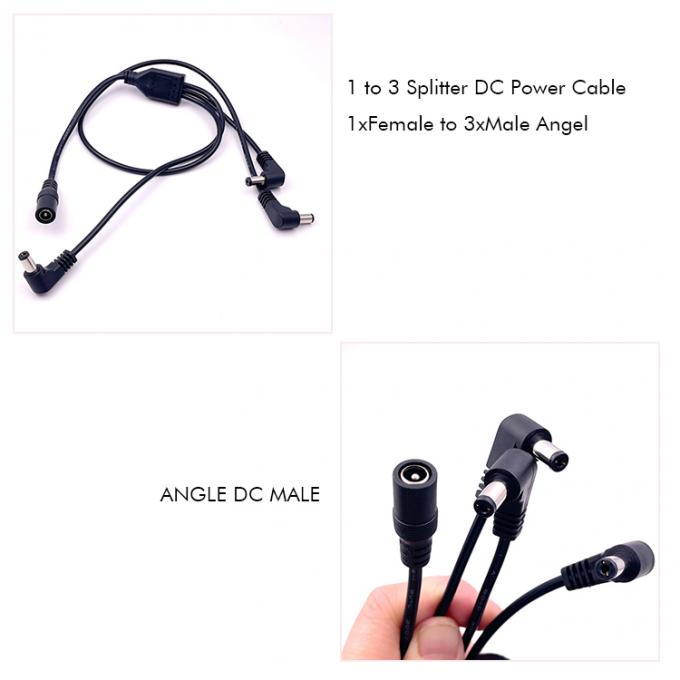 1 Vrouwelijke naar 3 hoekige mannelijke wegen DC Splitter Power Extension Cable voor CCTV Security Camera 1