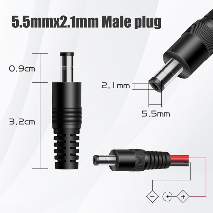 12v DC 5.5mm X 2.1mm Mannelijke tot 4mm Banana Plugs Kabel 3