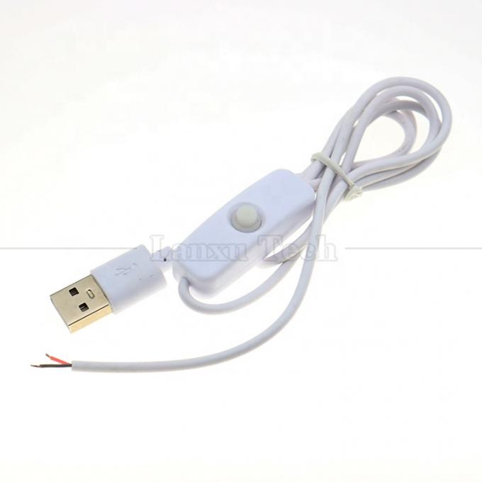Hoogwaardige 5V USB om geblokkeerde draden te openen ON OFF 501 Push Switch Button Power Extension Cable voor Kerst Led Light Strip Lamp 0
