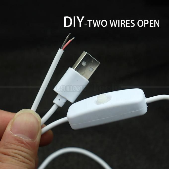 Hoogwaardige 5V USB om geblokkeerde draden te openen ON OFF 501 Push Switch Button Power Extension Cable voor Kerst Led Light Strip Lamp 1