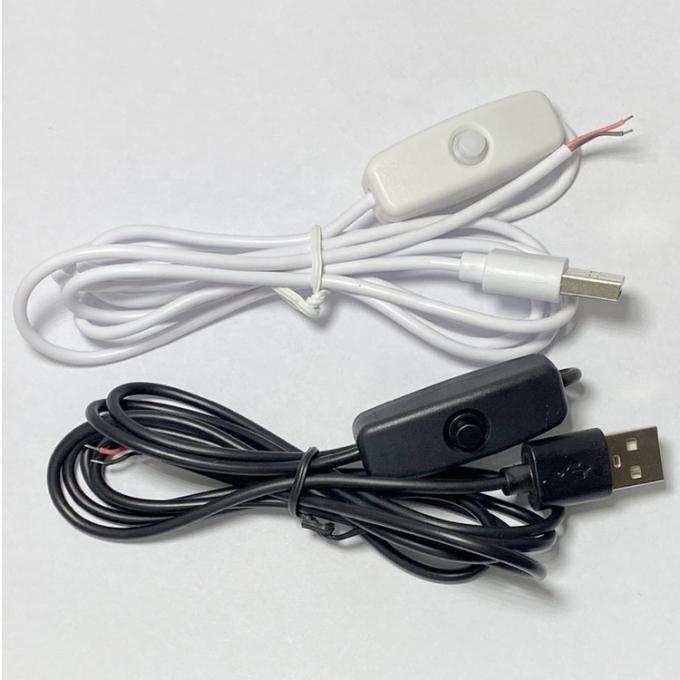 1m Wit Zwart Led Strip Power on off Button USB Type A Switch verlengkabel 4