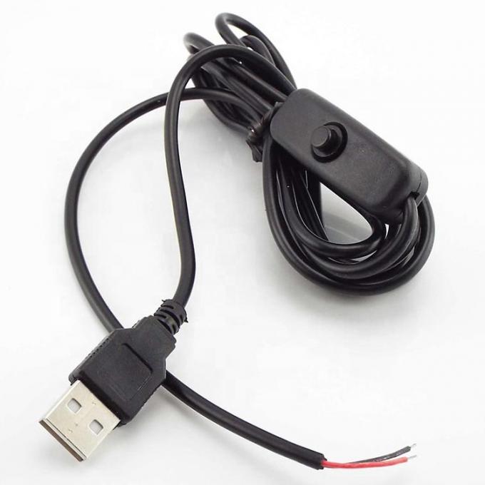 1m Wit Zwart Led Strip Power on off Button USB Type A Switch verlengkabel 2