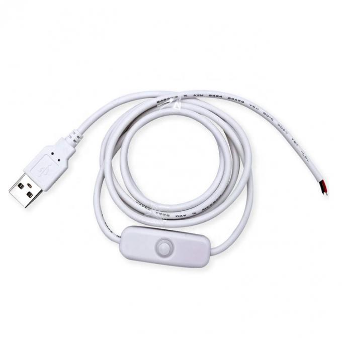 1m Wit Zwart Led Strip Power on off Button USB Type A Switch verlengkabel 3