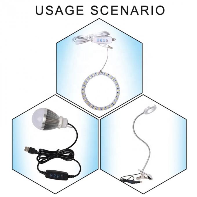 5V LED USB ON OFF Switch Cable Dimmer voor lamp 4