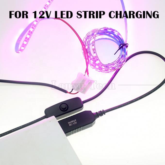 12V Led Strip Light Power on off Schakel USB-connector naar open draad Converter Charge kabel 1
