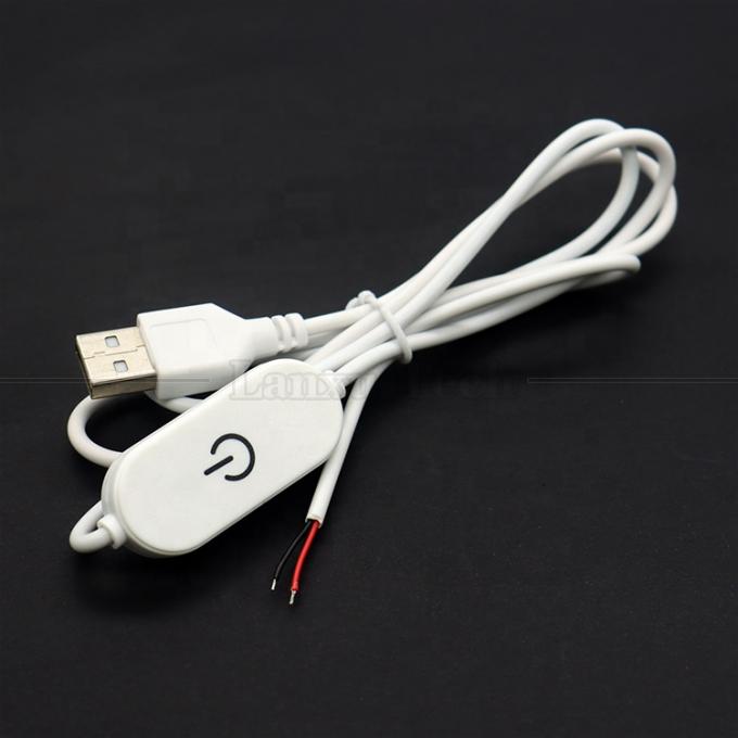 5V 1m aan en uit Schakelaar Controller USB tot open draden Eindkabel Touch Dimmer voor 3w 5w Led Strip Light Lamp 0