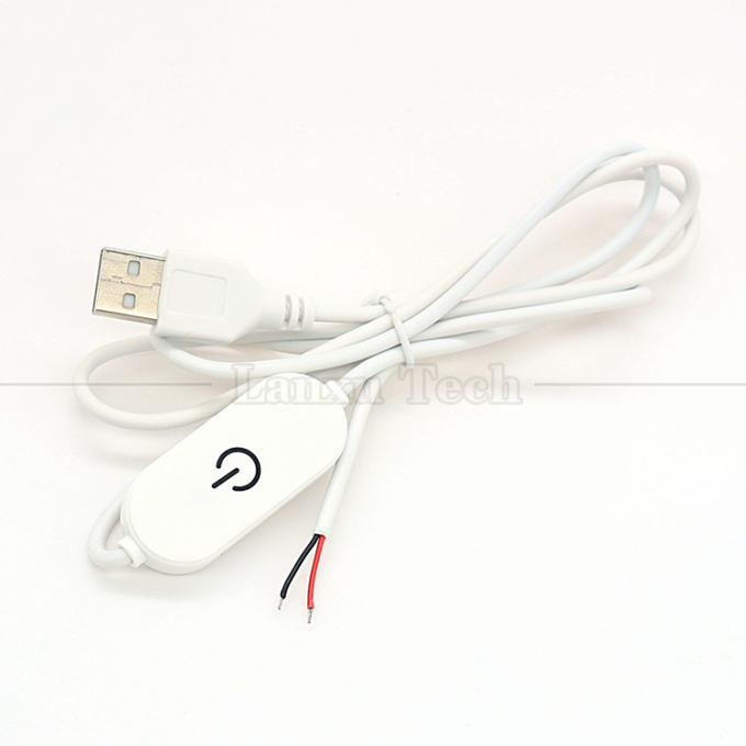 5V 1m aan en uit Schakelaar Controller USB tot open draden Eindkabel Touch Dimmer voor 3w 5w Led Strip Light Lamp 5