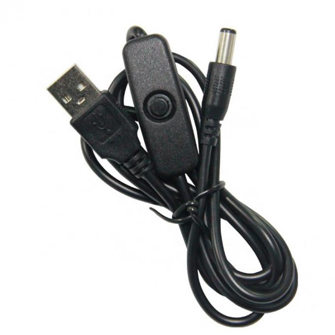 Hoge kwaliteit aan/uit schakelaar USB naar DC 5,5x2,1 mm oplaadkabel voor LED-lamplampventilator 0