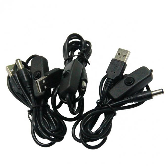 Hoge kwaliteit aan/uit schakelaar USB naar DC 5,5x2,1 mm oplaadkabel voor LED-lamplampventilator 3