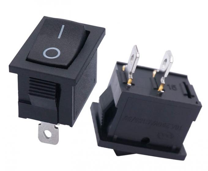AC 6A/250V 10A/125V Zwart 2 Pin Positie Snap in ON OFF Elektrische boot Rocker Schakelaar 1