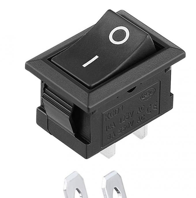 AC 6A/250V 10A/125V Zwart 2 Pin Positie Snap in ON OFF Elektrische boot Rocker Schakelaar 2