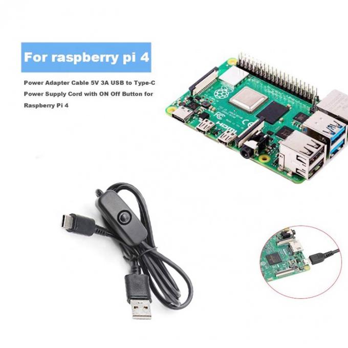 1m 5V 3A USB Type C kabel met schakelaar ON OFF voor Raspberry Pi 2