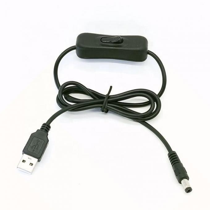 1m 5V USB naar DC 5,5x2,1mm Power Charger Extension Cable met ON OFF Switch voor Led 0
