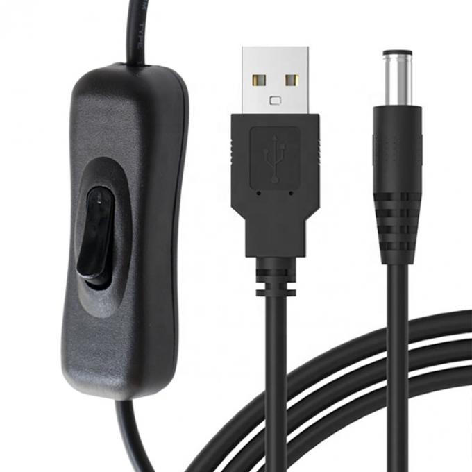 1m 5V USB naar DC 5,5x2,1mm Power Charger Extension Cable met ON OFF Switch voor Led 1