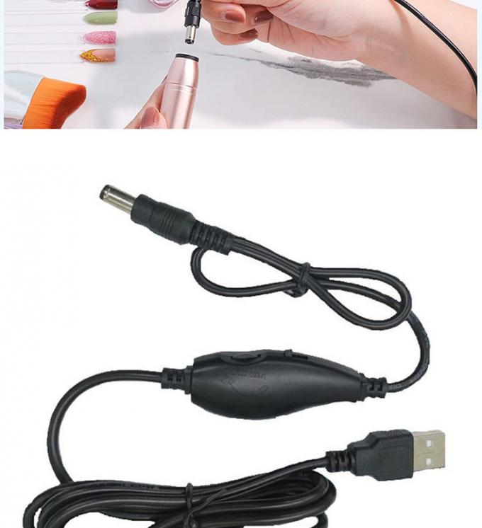 5V USB naar DC 5.5x2.1mm 12V Uitgang Helderheidscontrole Verstelbare dimmer aan en uit Schakelaarkabel voor LED-lampventilator 6