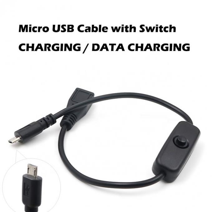 Aanpassing van mannelijk naar vrouwelijk opladen ON OFF Micro USB-verlengkabel met schakelaar 3