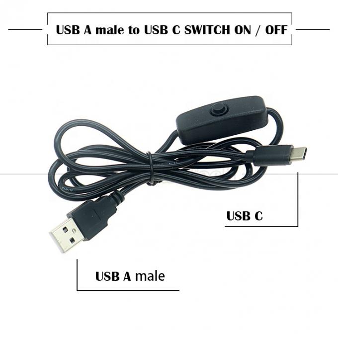 5V USB A Male tot Type C USB Switch Power ON OFF kabel voor Raspberry Pi LED Strip 0