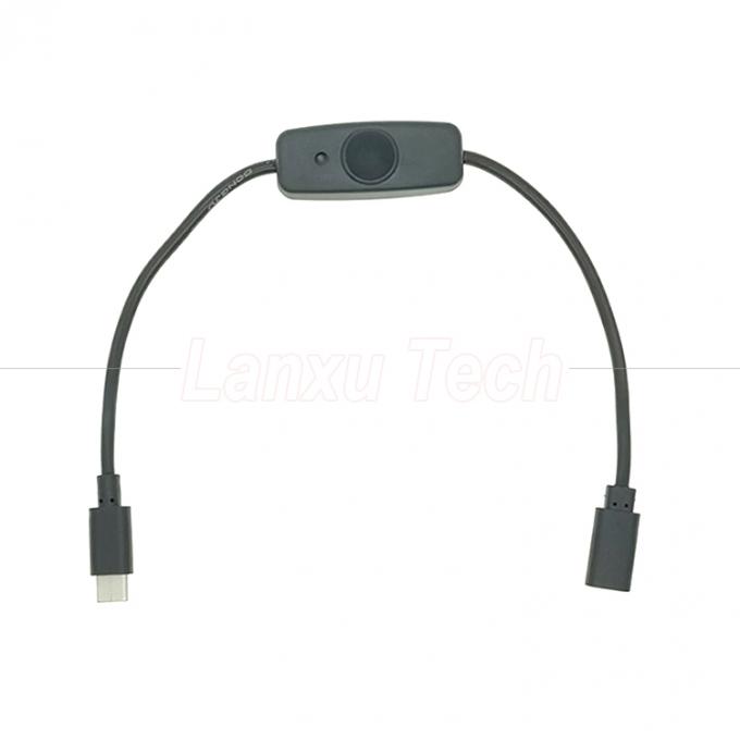 USB Type C Man tot Vrouw aan en uit Silicon Cap Switch Extension Cable voor Raspberry Pi Lamp Fan 0