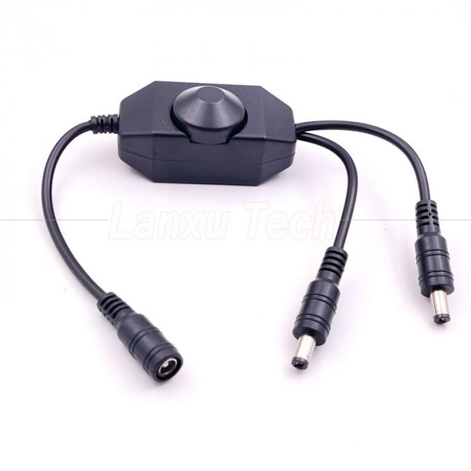 12v 1 Vrouwelijke tot Splitter 2 Mannelijke DC Power on off Rotation Switch Controller LED Dimmer voor lamp 2
