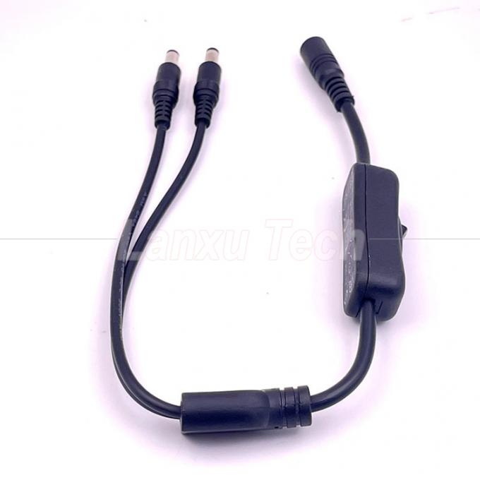 12v Splitter 1 Vrouwelijke tot 2 Mannelijke DC Plug 5.5x2.1mm aan en uit Schakelkabel voor LED-lamplicht 3