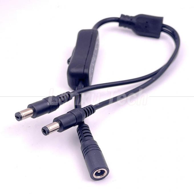12v Splitter 1 Vrouwelijke tot 2 Mannelijke DC Plug 5.5x2.1mm aan en uit Schakelkabel voor LED-lamplicht 4