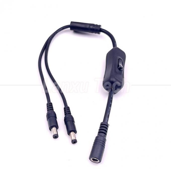 12v Splitter 1 Vrouwelijke tot 2 Mannelijke DC Plug 5.5x2.1mm aan en uit Schakelkabel voor LED-lamplicht 1
