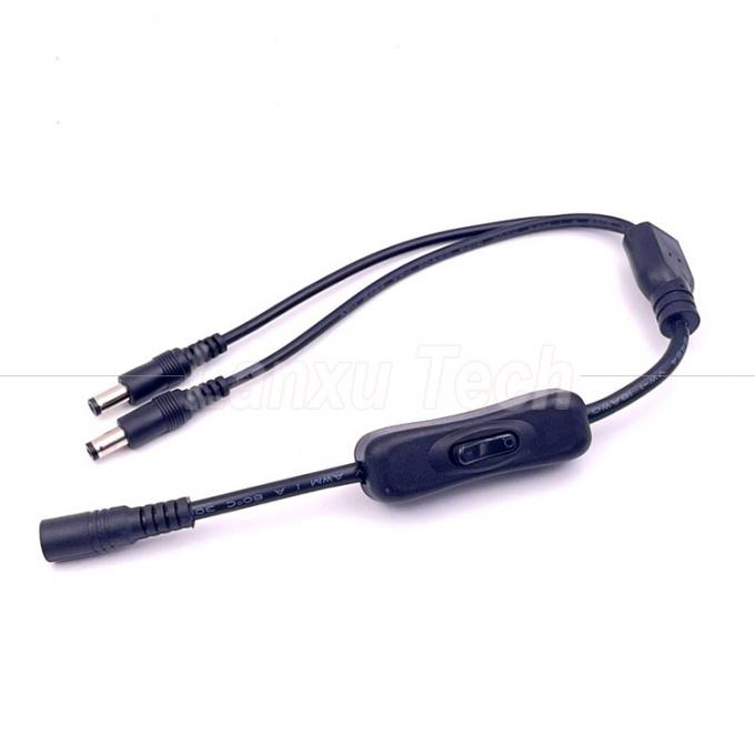 12v Splitter 1 Vrouwelijke tot 2 Mannelijke DC Plug 5.5x2.1mm aan en uit Schakelkabel voor LED-lamplicht 5