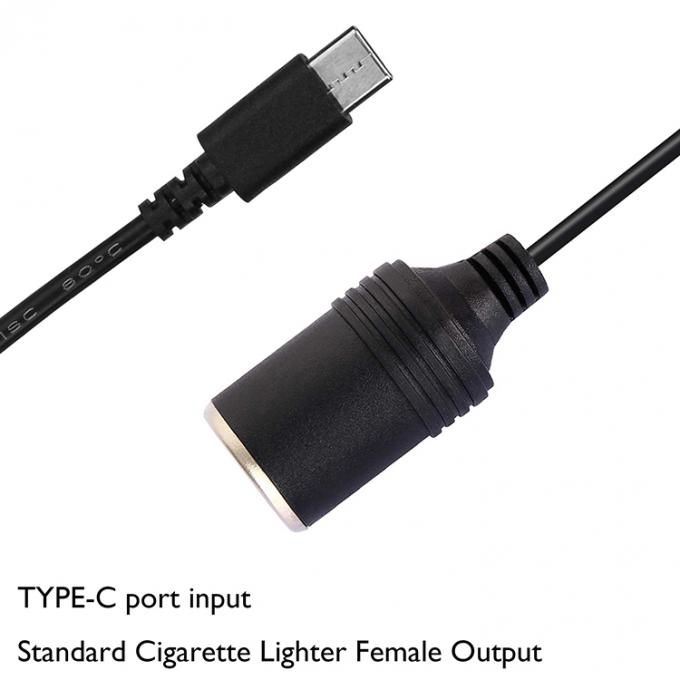 PD opladen 12v uitgang USB Type C Man tot sigarettenanker Vrouwelijke stopcontact stroomadapter kabel voor auto 2