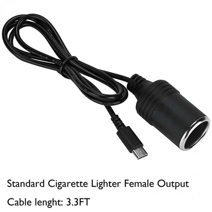 PD opladen 12v uitgang USB Type C Man tot sigarettenanker Vrouwelijke stopcontact stroomadapter kabel voor auto 1