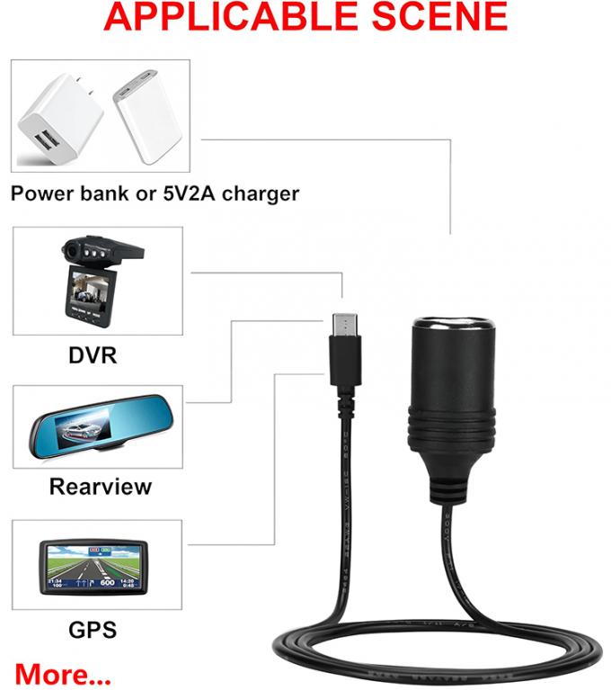 PD opladen 12v uitgang USB Type C Man tot sigarettenanker Vrouwelijke stopcontact stroomadapter kabel voor auto 4