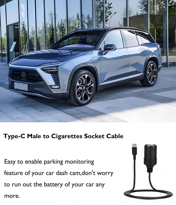PD opladen 12v uitgang USB Type C Man tot sigarettenanker Vrouwelijke stopcontact stroomadapter kabel voor auto 5