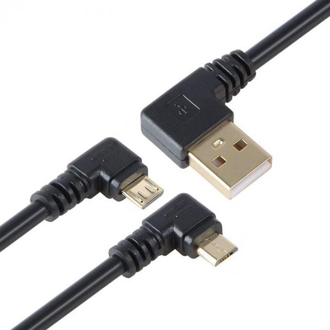 Hoek USB tot L-vorm Links-rechtshoek 90 graden Micro V8 Extension Data Charger Cable 0